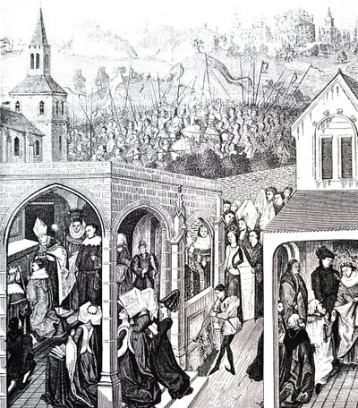 Kroningen af Filip II af Frankrig. af Unbekannt