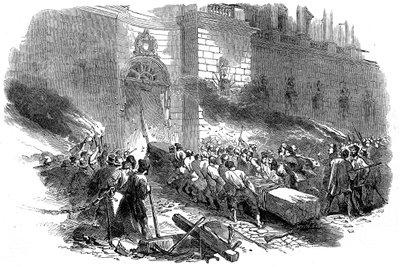 Publikum stormede Arsenal i Berlin, Revolution i Preussen, marts 1848 af Unbekannt