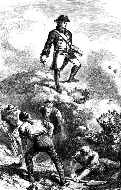 Forsvaret af Breeds Hill, Prescott i skansen, 1775 c1880 af Unbekannt