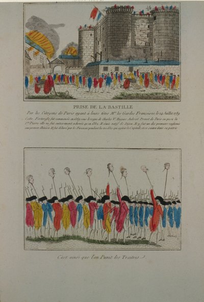 Nedrivningen af Bastillen, 14. juli 1789, 1789 af Unbekannt
