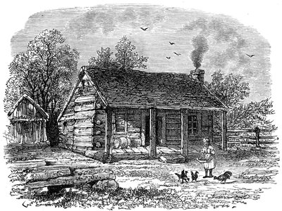 Abraham Lincolns tidlige hjem, Gentryville, Indiana, 1800-tallet af Unbekannt