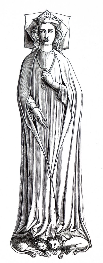 Billedet af Eleanor af Castilla placeret ved Westminster Abbey. af Unbekannt