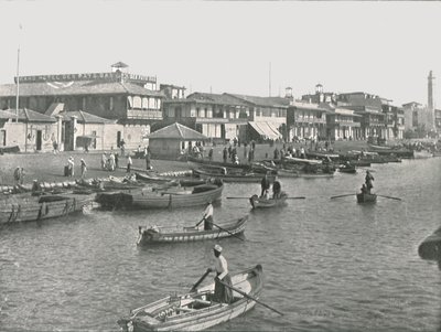 Indgangen til Suez-kanalen ved Port Said, Egypten, 1895. af Unbekannt