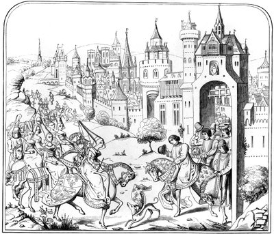 Dronning Isabels indtog i Paris, 1400-tallet 1849 af Unbekannt