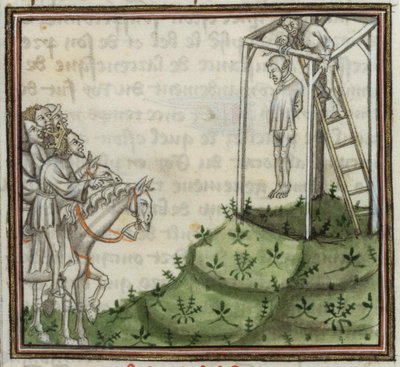 Henrettelsen af Enguerrand de Marigny. Fra Grandes Chroniques de France, 1300-tallet. af Unbekannt