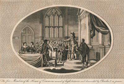 De fem medlemmer af Underhuset anklaget for højforræderi, 1642 1793 af Unbekannt