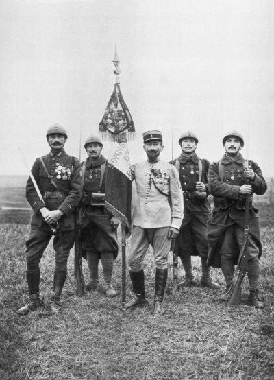 Flaget for Regiment de Marche, fra den franske fremmedlegion, c1914-1918 af Unbekannt