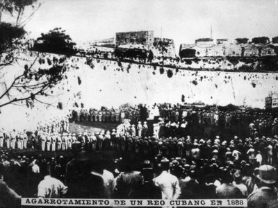 En indsattes garrotte, 1888, 1920