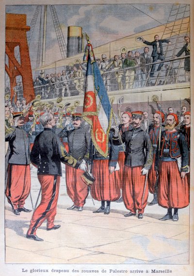 Det glorværdige flag fra Palestros zouave ankommer til Marseille, 1903 af Unbekannt