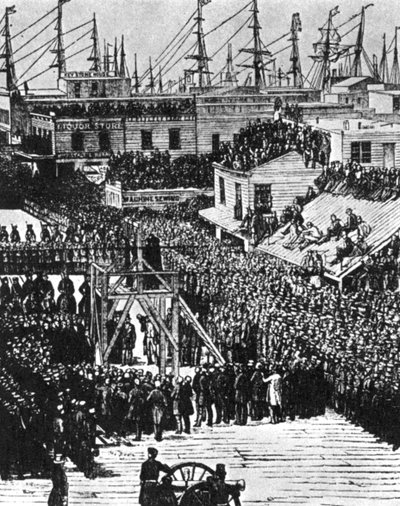 The hanging of Hetherington and Brace, San Francisco, 29. juli 1856 1954 af Unbekannt