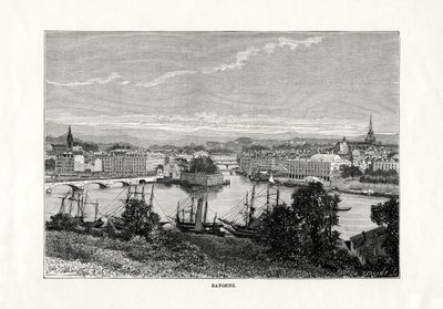 Havnen i Bayonne, Frankrig, 1879 af Unbekannt