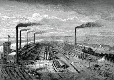 Jern- og stålværket i Barrow, c1880 af Unbekannt