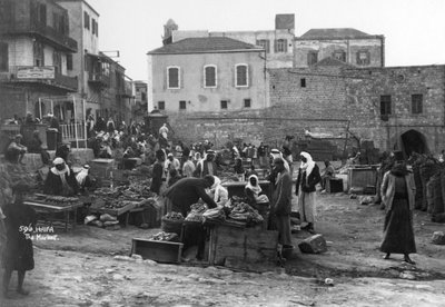 Markedet, Haifa, Palæstina, c1920