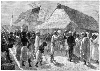 Mødet mellem Henry Morton Stanley og Dr. David Livingstone, Afrika, 1800-tallet af Unbekannt