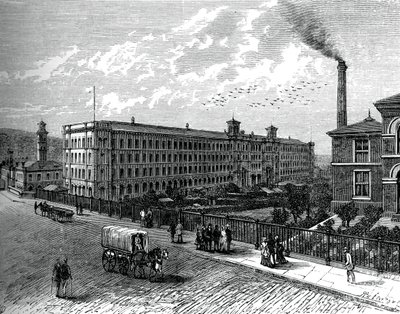 Møllen i Saltaire, c1880 af Unbekannt
