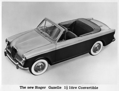 Den nye Singer Gazelle 1,5 liter cabriolet, c1956-c1958 af Unbekannt