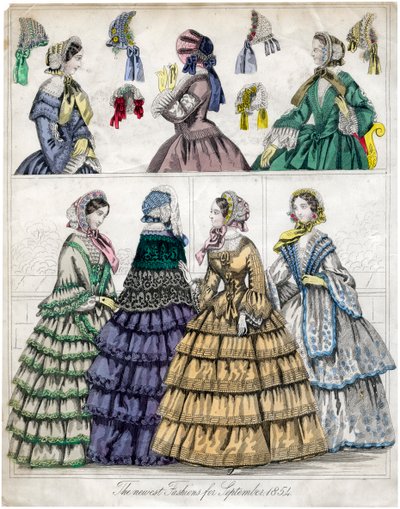 Den nyeste mode for september, 1854 af Unbekannt