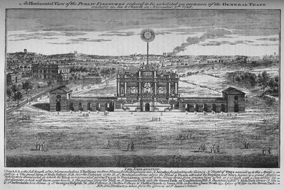 Die Friedensfeiern im Green Park, Westminster, London, 1748 von Unbekannt