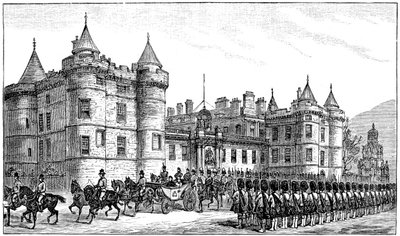 Dronningen forlader Holyrood Palace, Edinburgh, 1886, 1900 af Unbekannt
