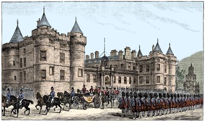 Dronningen forlader Holyrood Palace, Edinburgh, 1886, 1900 af Unbekannt