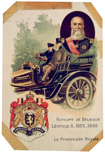 Den kongelige kørsel af Leopold II, belgiernes konge, omkring 1900-tallet af Unbekannt
