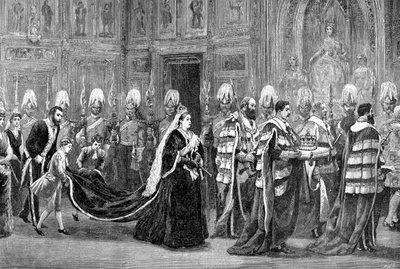 Den kongelige procession i Westminster Palace på vej til House of Lords, 1886, 1900 af Unbekannt