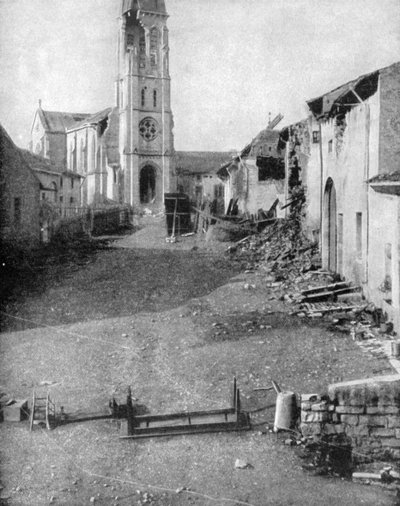 Ruinerne af en landsby i Lorraine, Første Verdenskrig, 1915 af Unbekannt