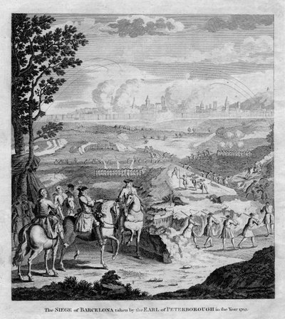 Belejringen af Barcelona taget af jarlen af Peterborough i år 1705 af Unbekannt