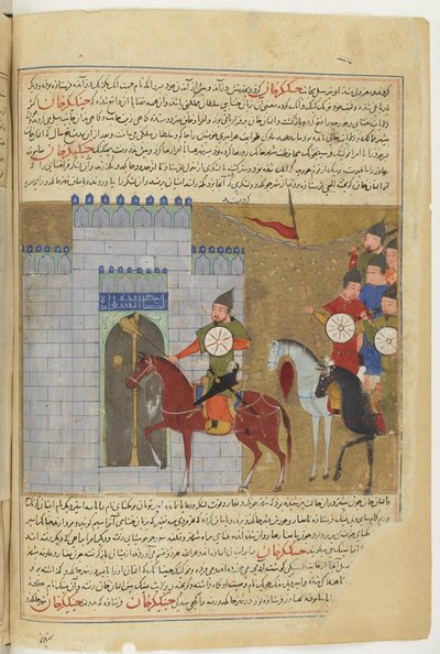 Belejringen af Beijing. Miniature fra Jami al-tawarikh Universal History, ca 1430 af Unbekannt
