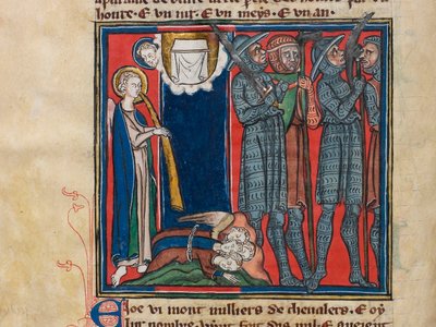 Den sjette engel blæste i sin trompet... Miniature fra: Apocalypse de saint Jean, ca 1320. af Unbekannt