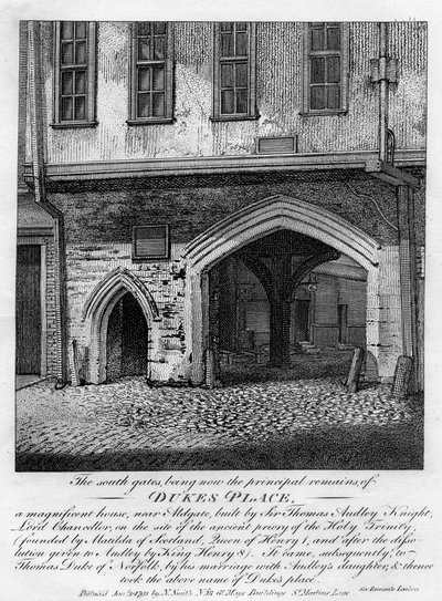 De sydlige porte, Dukes Place, nær Aldgate, London, 1793 af Unbekannt