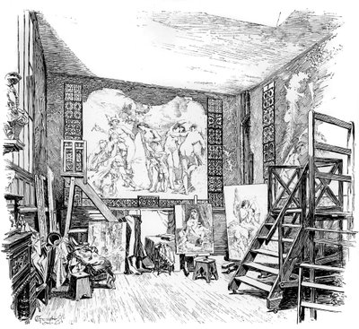 Studiet af Paul-Jacques-Aime Baudry, c1880-1882 af Unbekannt