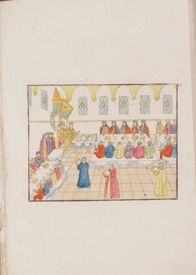 Bryllupsceremonien for zar Mikhail Fedorovich og Evdokia Lukyanovna, 1810 af Unbekannt