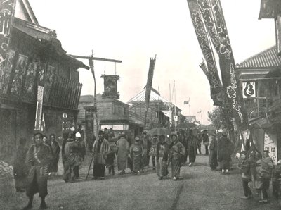 Theatre Street, Yokohama, Japan, 1895. af Unbekannt
