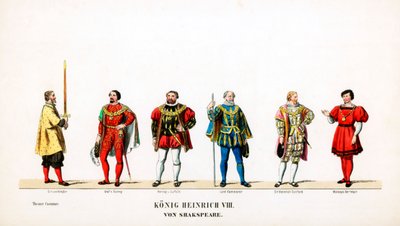 Teaterkostumedesign til Shakespeares skuespil, Henry VIII, 1800-tallet af Unbekannt