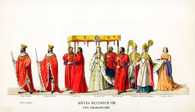 Teaterkostumedesign til Shakespeares skuespil, Henry VIII, 1800-tallet af Unbekannt