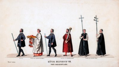 Teaterkostumedesign til Shakespeares skuespil, Henry VIII, 1800-tallet af Unbekannt