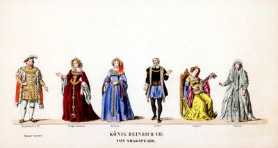 Teaterkostumedesign til Shakespeares skuespil, Henry VIII, 1800-tallet af Unbekannt