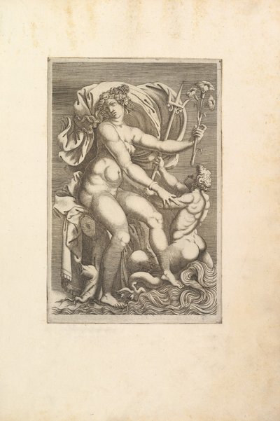 Thetis Sidder med en Triton, 1500-tallet. af Unbekannt