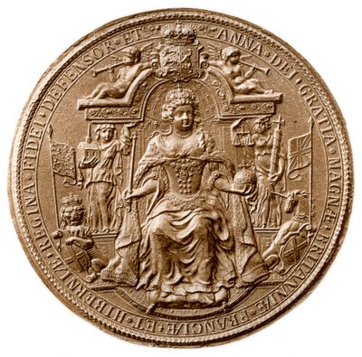 Dronning Annes tredje store segl, forside, 1702-1714 1906 af Unbekannt