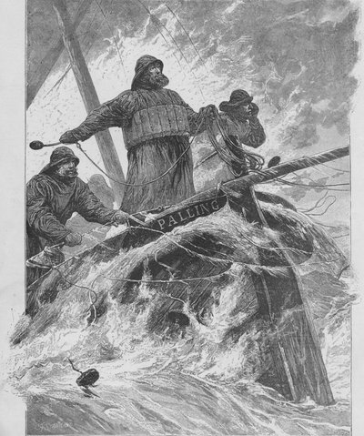 Throwing the Life-Line, 1890. af Unbekannt