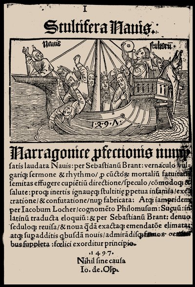 Titelside af bogen Fools Ship af Sebastian Brant, 1497. af Unbekannt