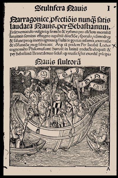 Titelside af bogen Fools Ship af Sebastian Brant, 1497. af Unbekannt