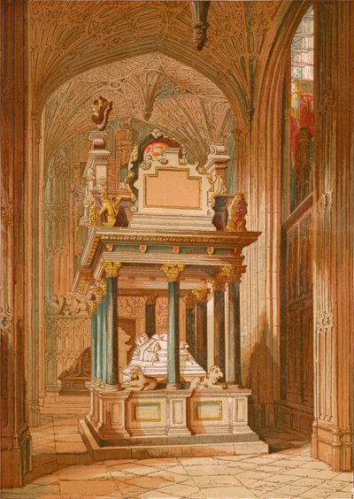 Dronning Elizabeths grav. - Westminster Abbey, c1845, 1864 af Unbekannt