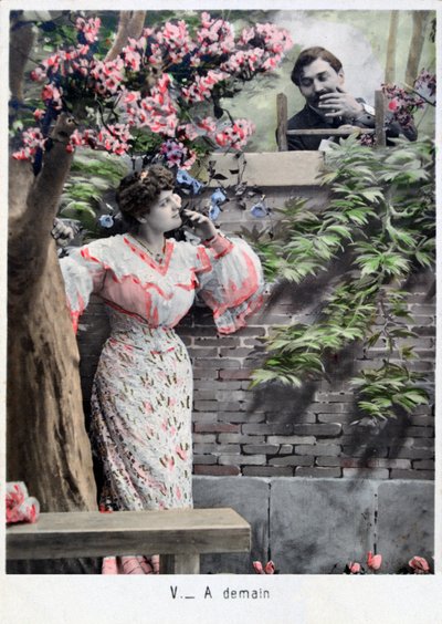 I morgen, vintage fransk postkort, c1900 af Unbekannt