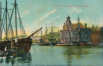 Rådhus og kaj, Great Yarmouth, Norfolk, c1905 af Unbekannt