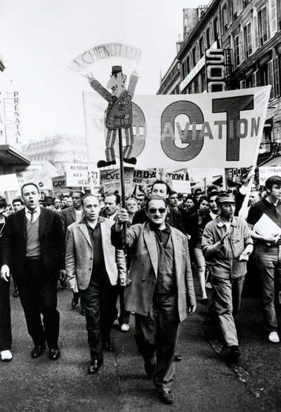 Fagforeningsmarch, Paris, 1968. af Unbekannt