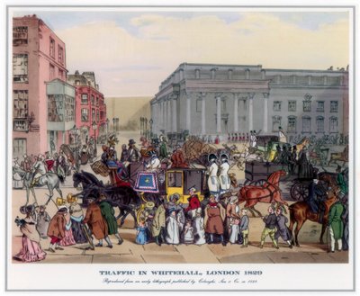 Verkehr in Whitehall, London, 1829 von Unbekannt