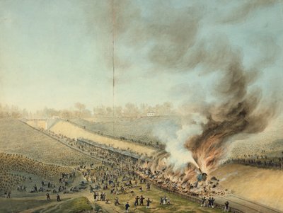 Togstyrt ved Bellevue i 1842 1800-tallet af Unbekannt