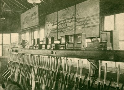 Togbevægelsesdiagram i Signal-Box, Metropolitan Railway, 1930. af Unbekannt